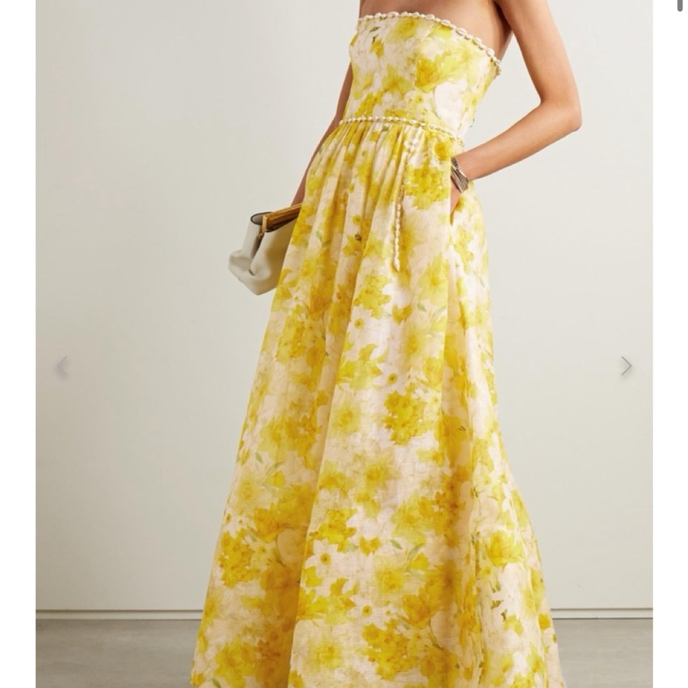 Zimmermann Wonderland Floral Strapless Gown XS